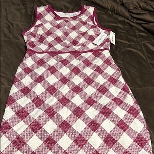 NWT Liz Claiborne Burgundy/White Sleeveless Dress Size 12